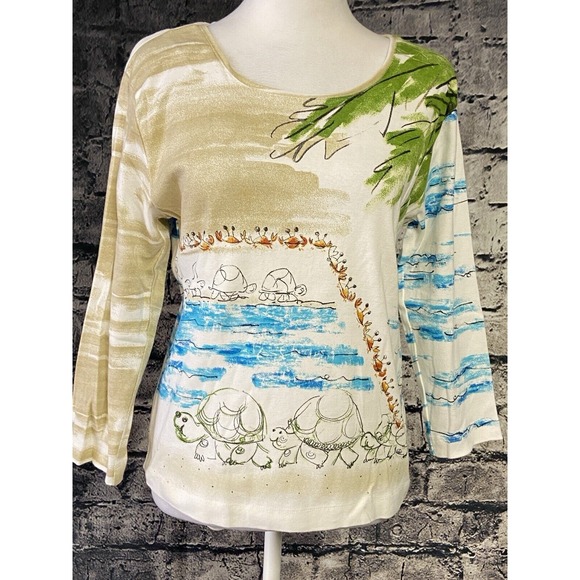 Chico's Tops - Chicos  Blouse Womens Small White Top‎ Casual Beach Hawaii Costal Relax